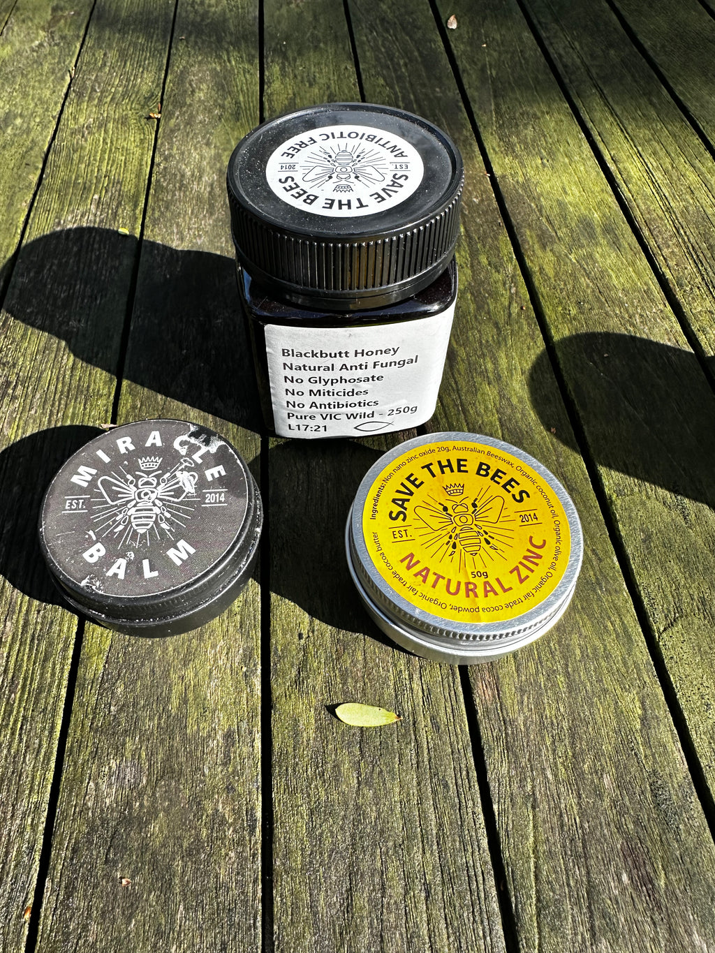 Savethebees zinc, anti fungal honey , miracle balm