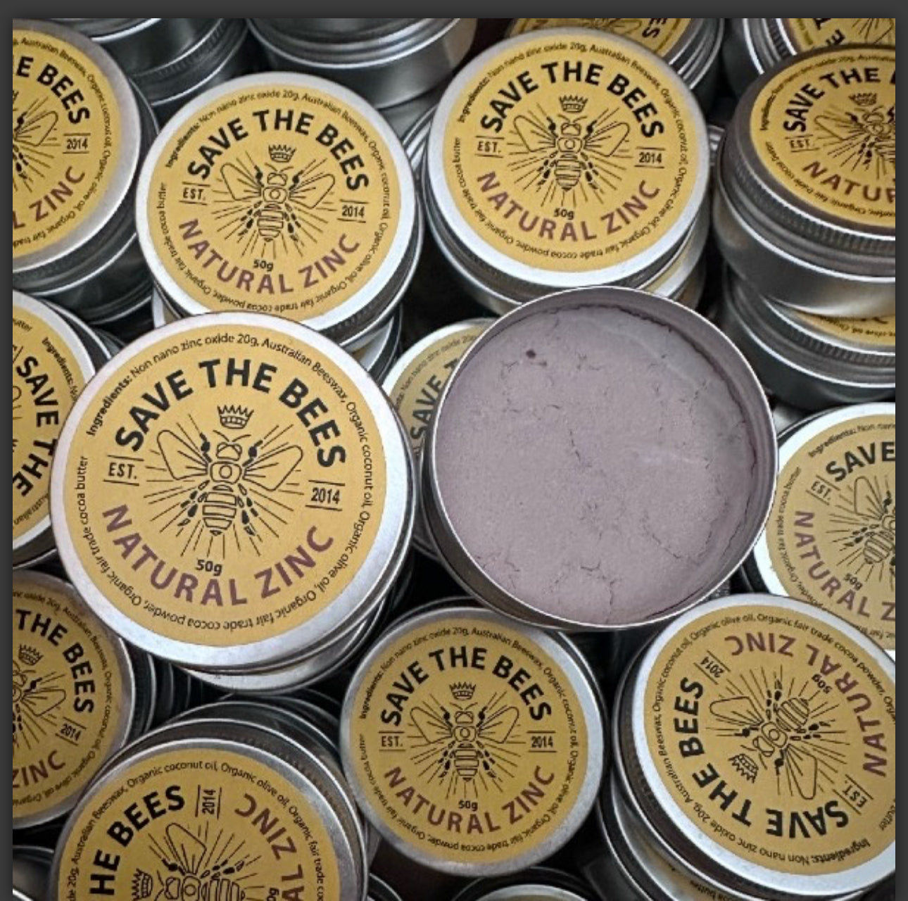 Save the Bees beeswax zinc