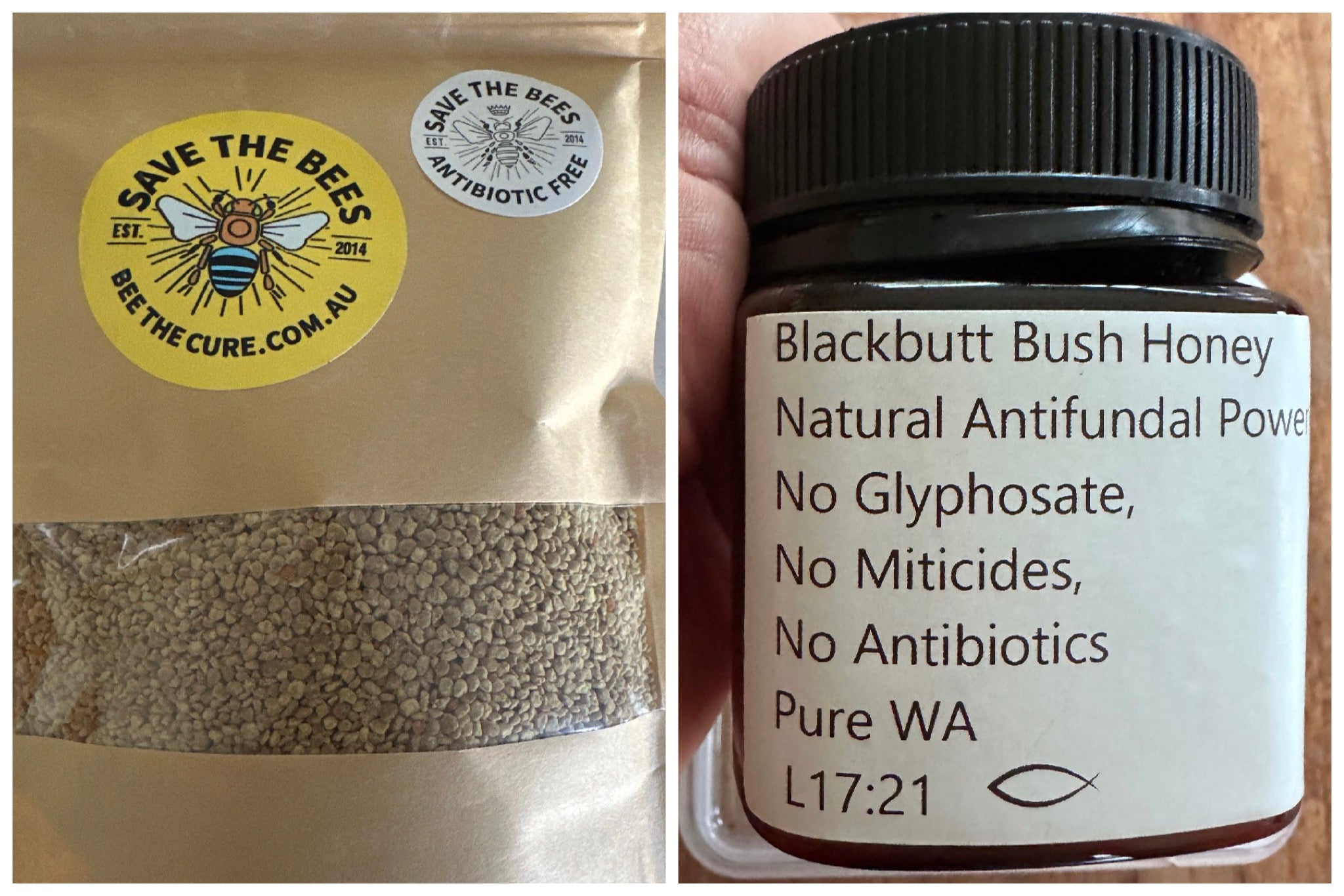 WA pollen and Black Butt anti fungal honey